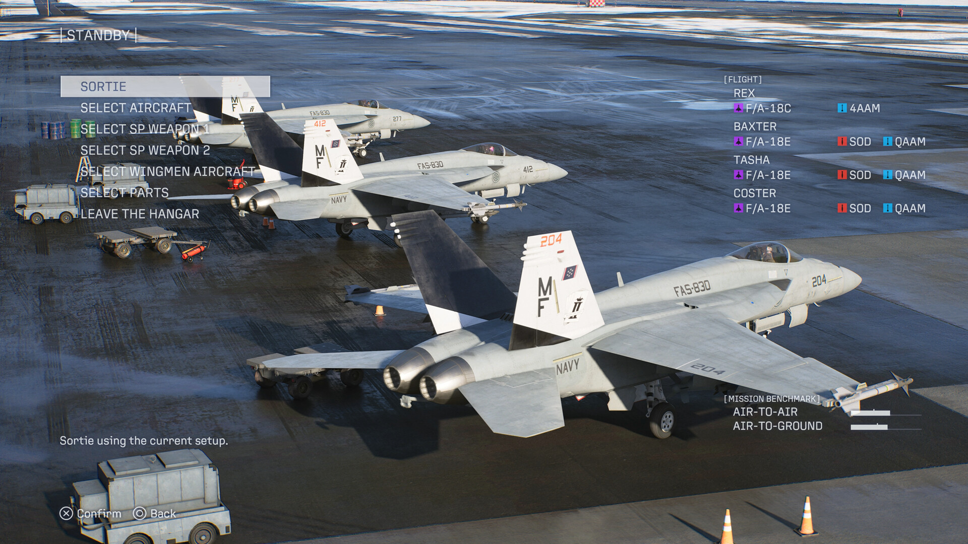 Ace Combat 8: Flugzeugauswahl