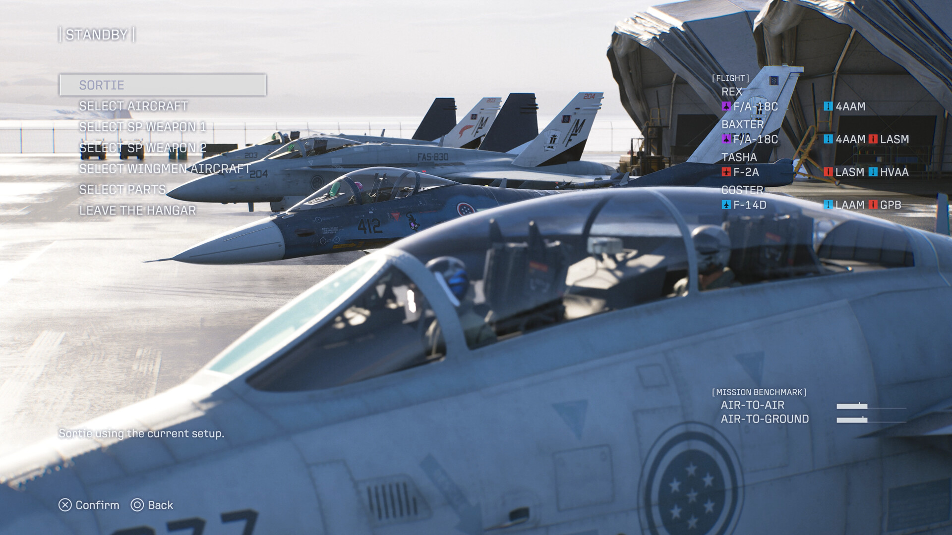 Ace Combat 8: Kampfjets im Hangar