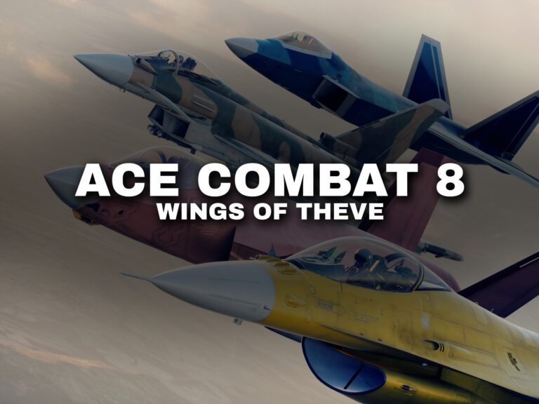 ACE COMBAT 8: Wings of Theve: Spielszene mit offiziellem Logo