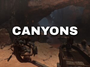 Canyons: Spielszene mit offiziellem Logo