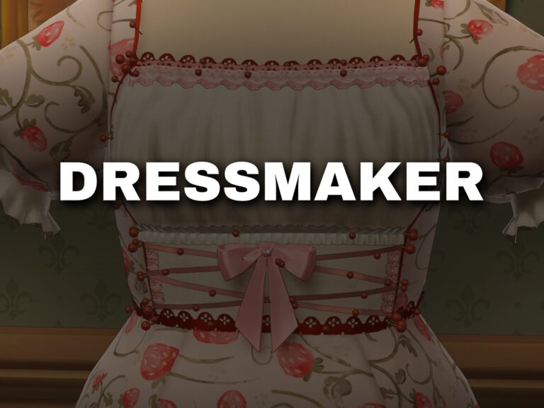 Dressmaker: Spielszene mit offiziellem Logo