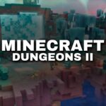 Minecraft Dungeons II: Spielszene mit offiziellem Logo
