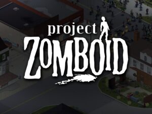 Project Zomboid: Spielszene mit offiziellem Logo