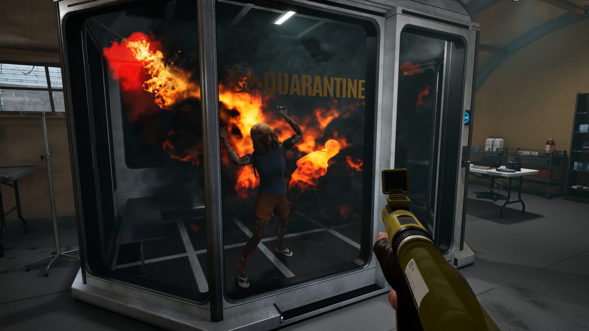 Quarantine Zone: The Last Check: Ein Quarantäne-Häuschen geht in Flammen auf