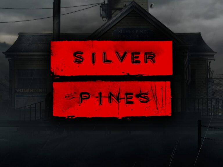Silver Pines: Spielszene mit offiziellem Logo