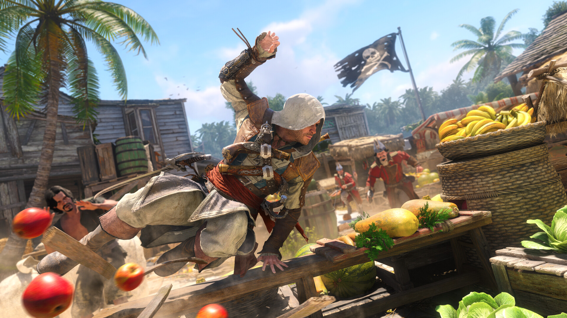 Assassin’s Creed Black Flag Resynced – Edward greift auf einem Marktstand an