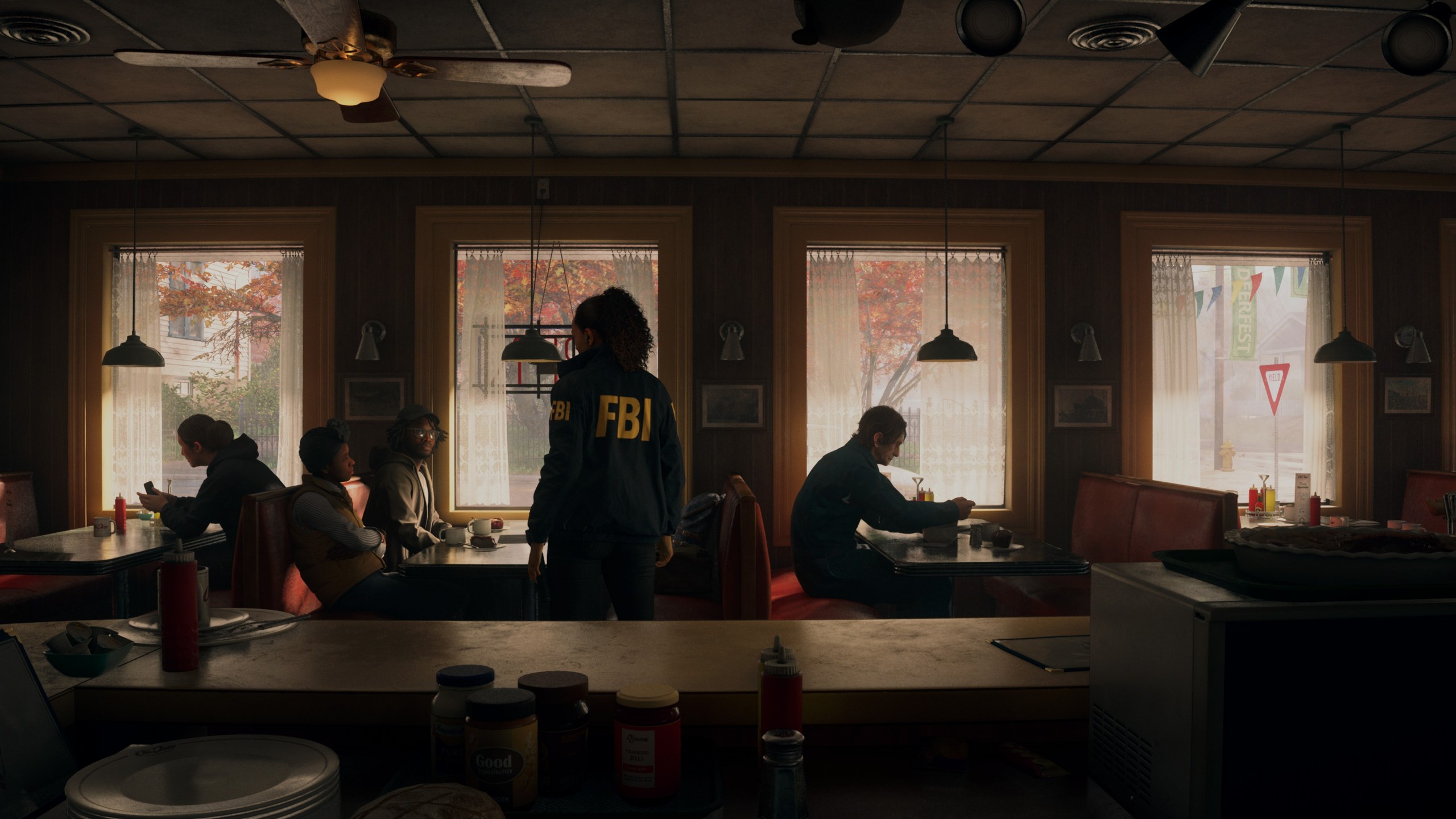 Alan Wake 2 – FBI-Agentin Saga Anderson in einem Diner