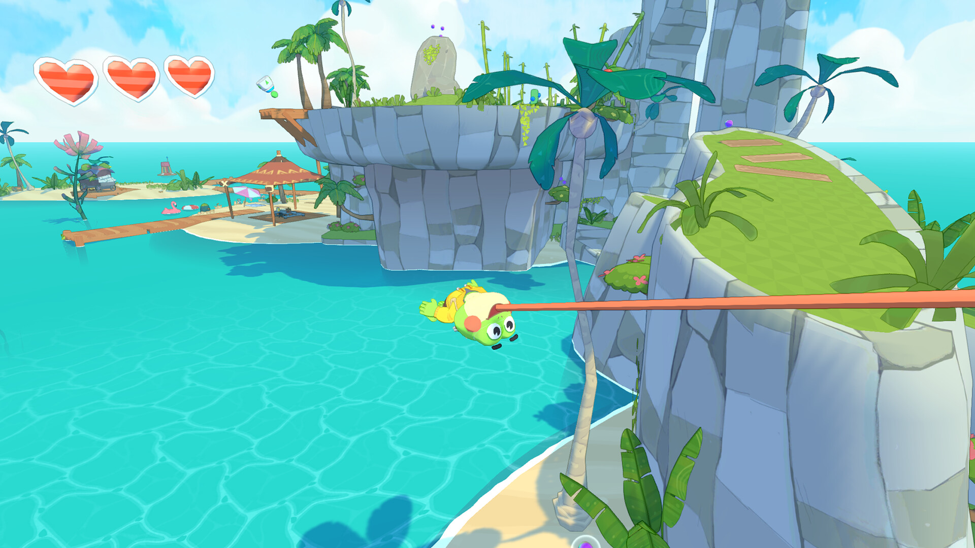 Big Hops – Hop schwingt mit der Zunge über das Meer an einer Insel