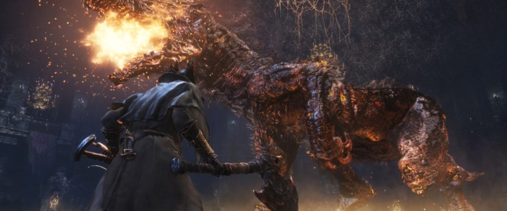 Bloodborne – Kampf gegen eine brennende Bestie