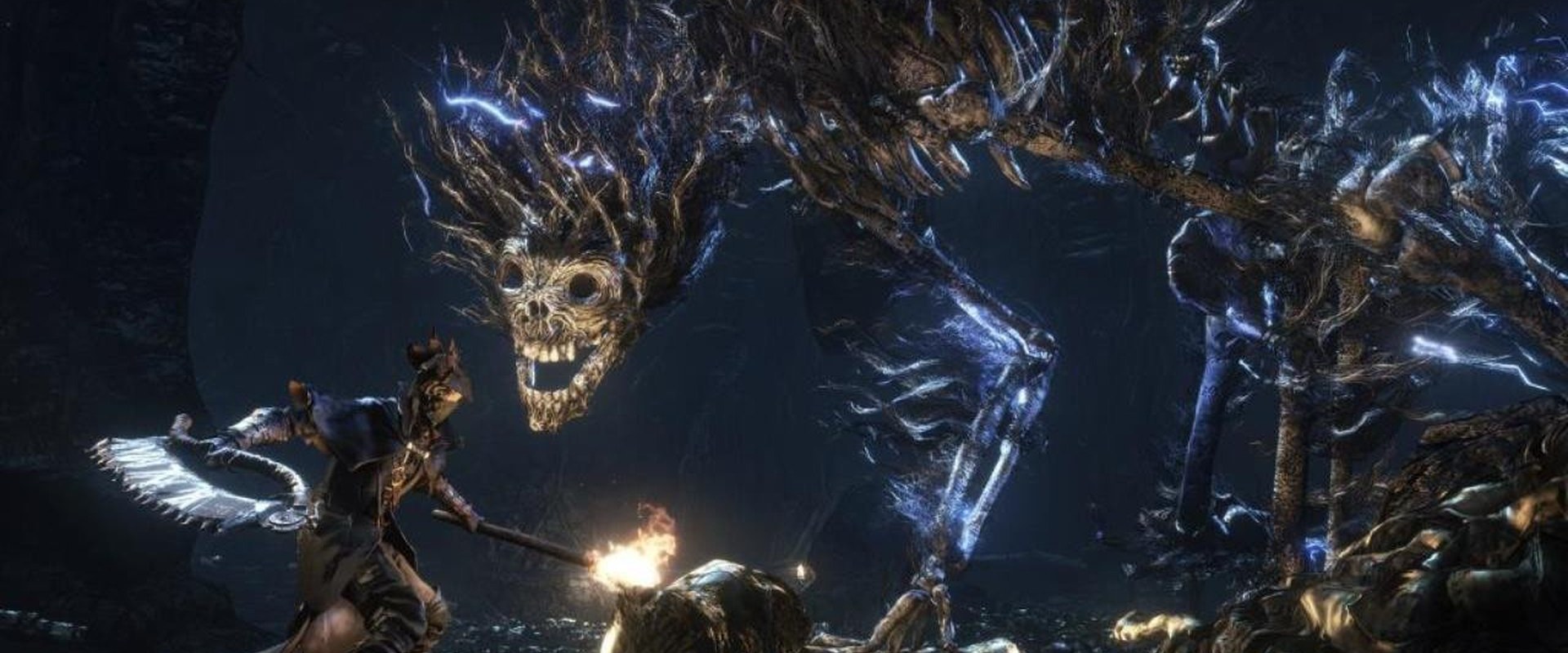Bloodborne – skelettartige Bestie mit blauen Blitzen