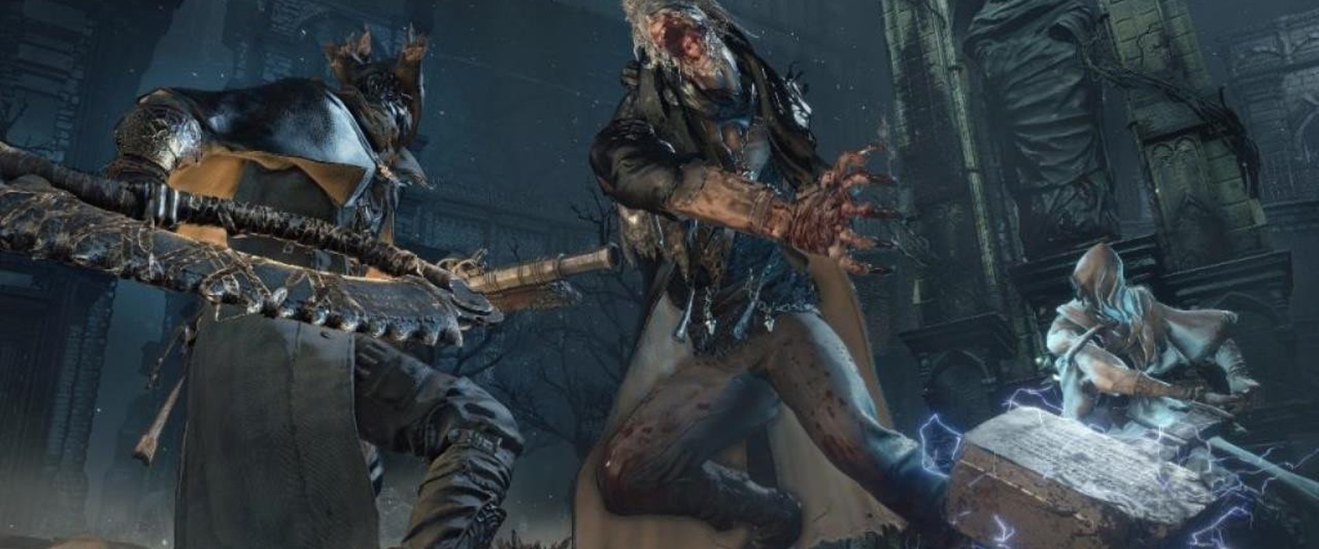 Bloodborne – Jäger im Kampf gegen einen Werwolf