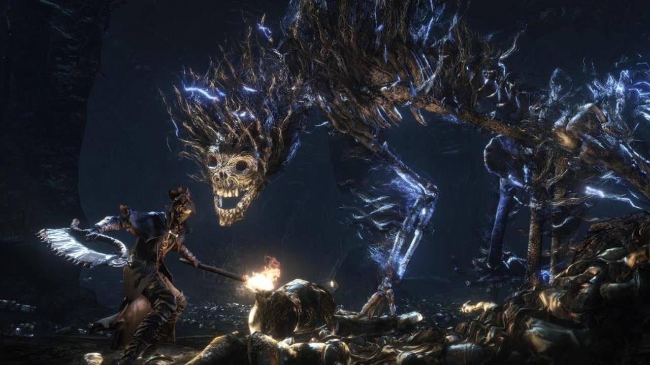 Bloodborne – leuchtende Skelett-Bestie