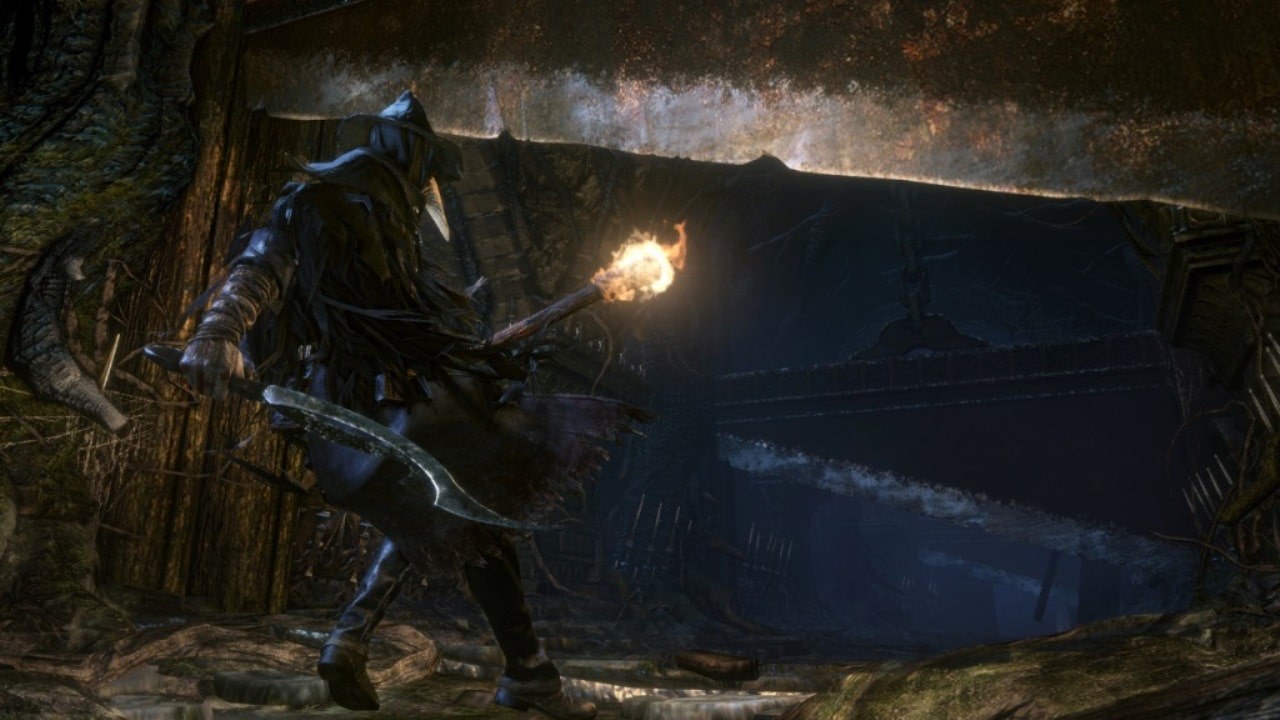 Bloodborne – Jäger mit Fackel in einer Höhle