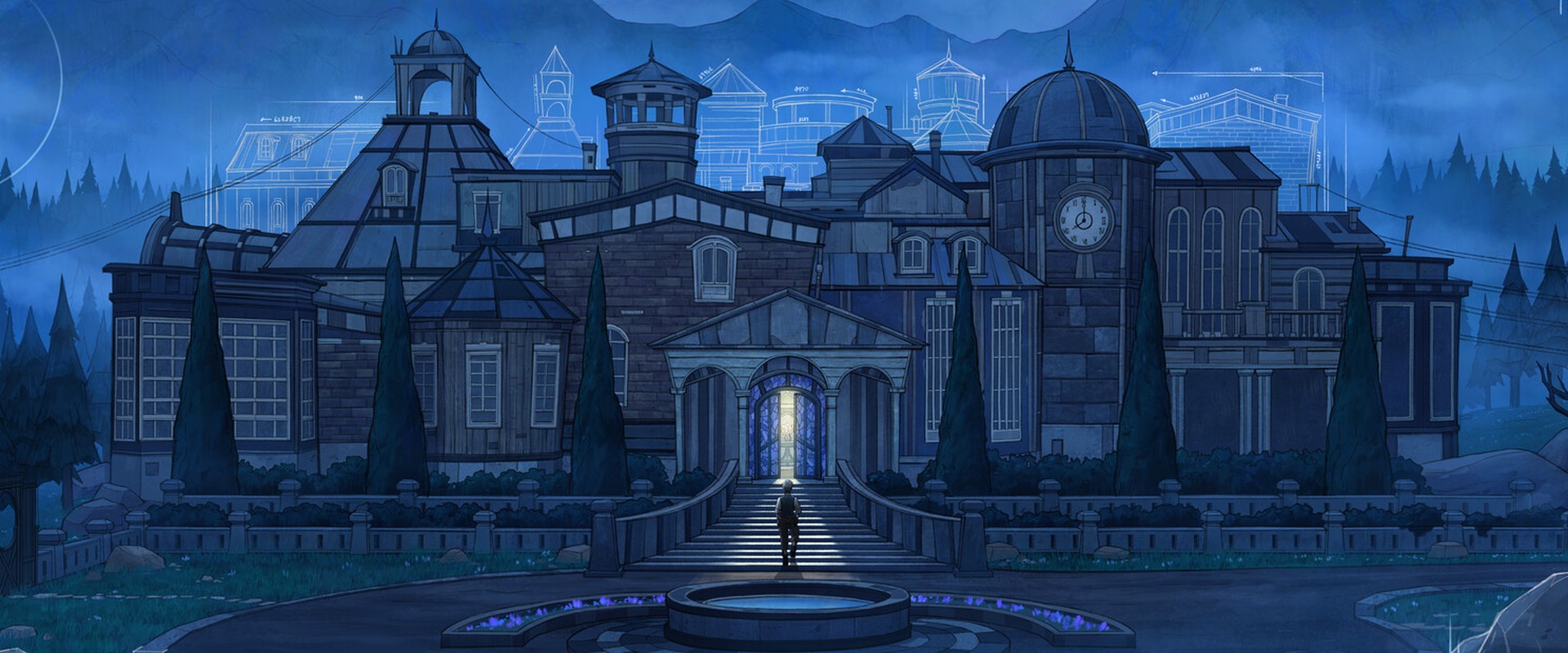 Blue Prince – Das Herrenhaus Mt. Holly bei Nacht