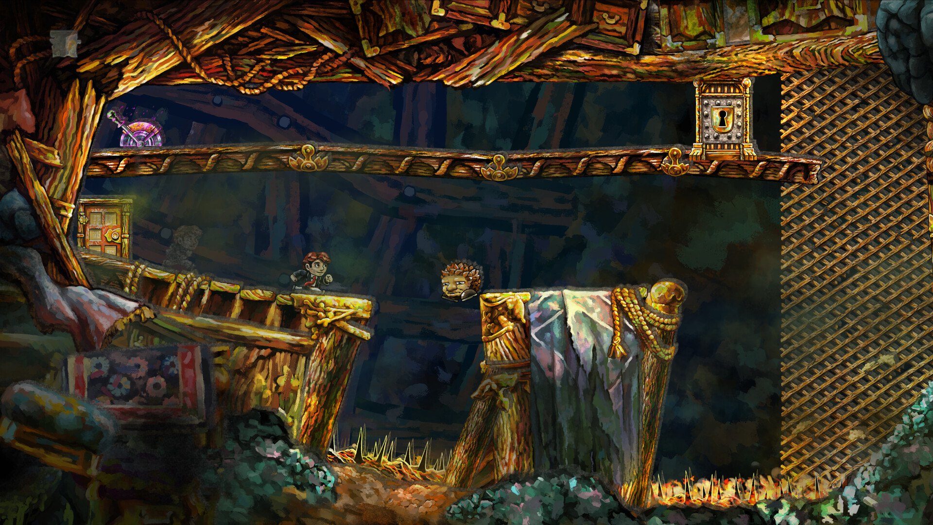 Braid, Anniversary Edition – Holzkonstruktion mit Plattformen