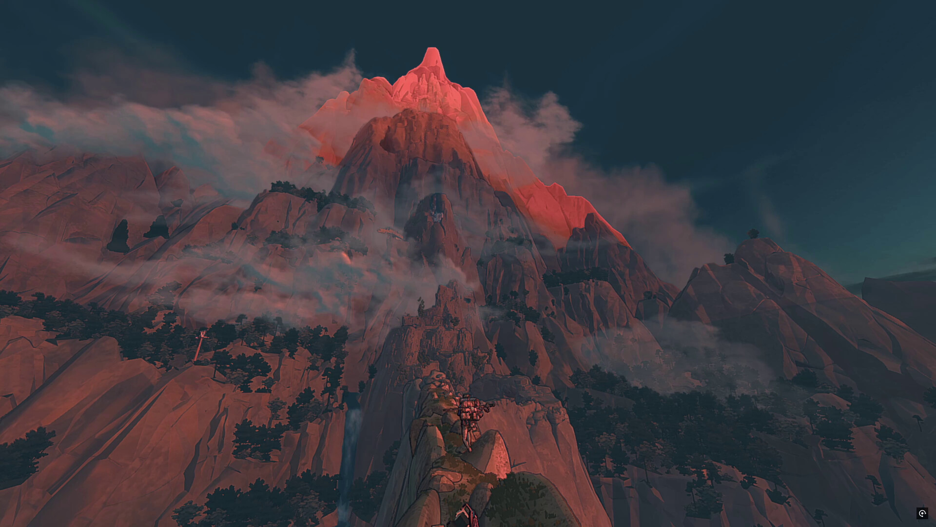 Cairn – Der Mount Kami im roten Abendlicht