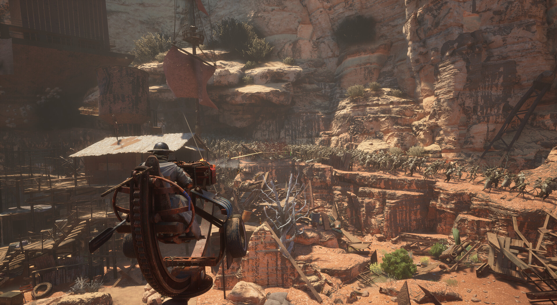 Canyons – Crawler vor einer Siedlung im Canyon
