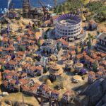Civilization VII – Stadt mit Kolosseum und Vulkan