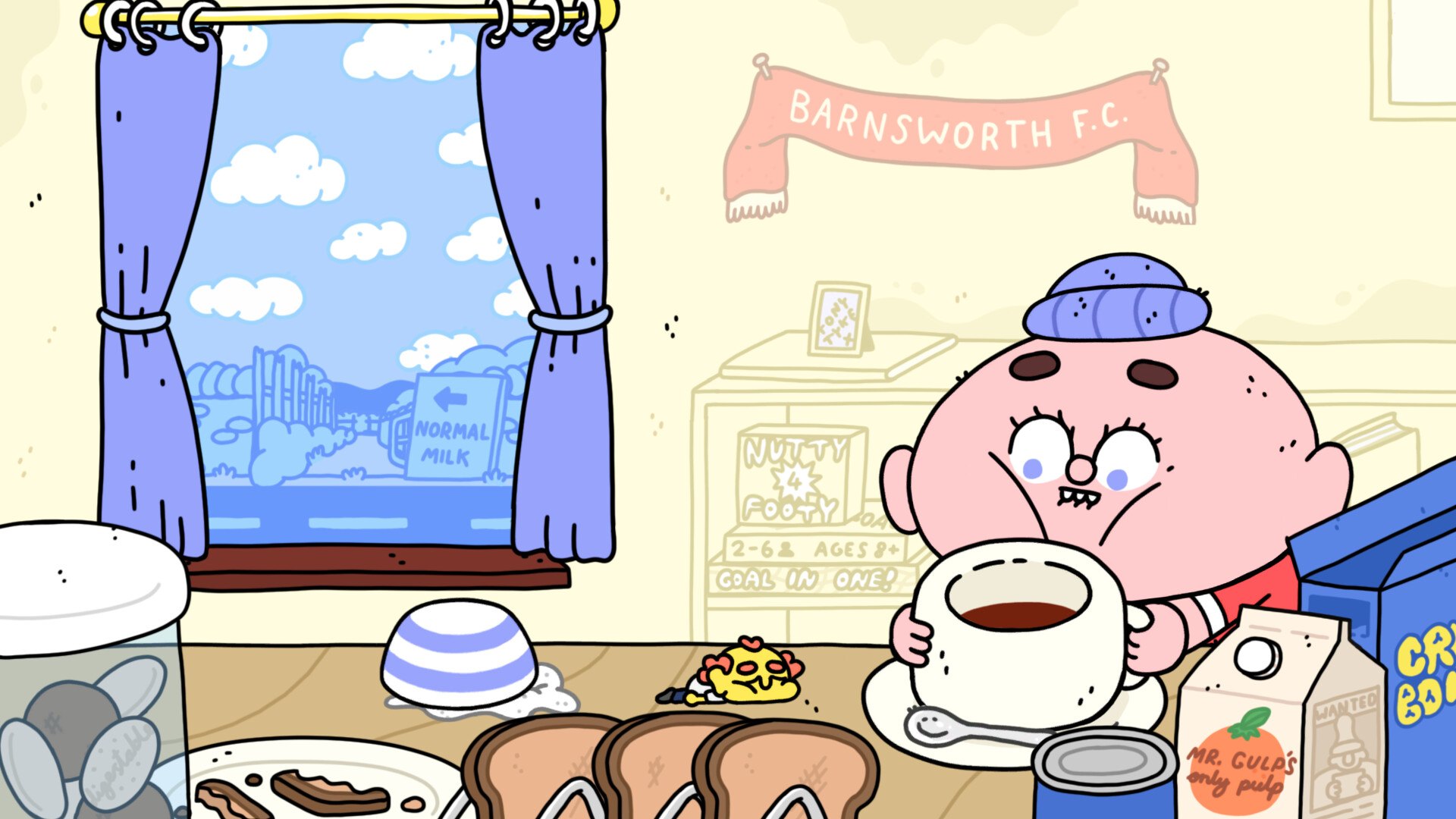 Coal Supper – Mann mit Teetasse in Thank Goodness You’re Here!
