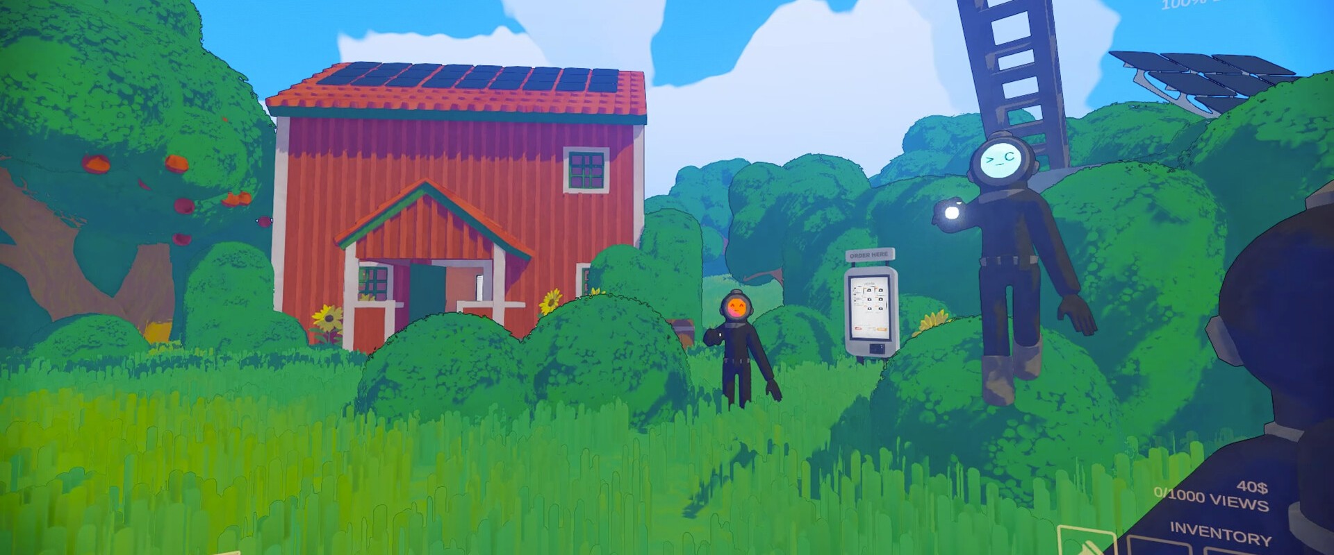 Content Warning – Spieler vor einem roten Haus