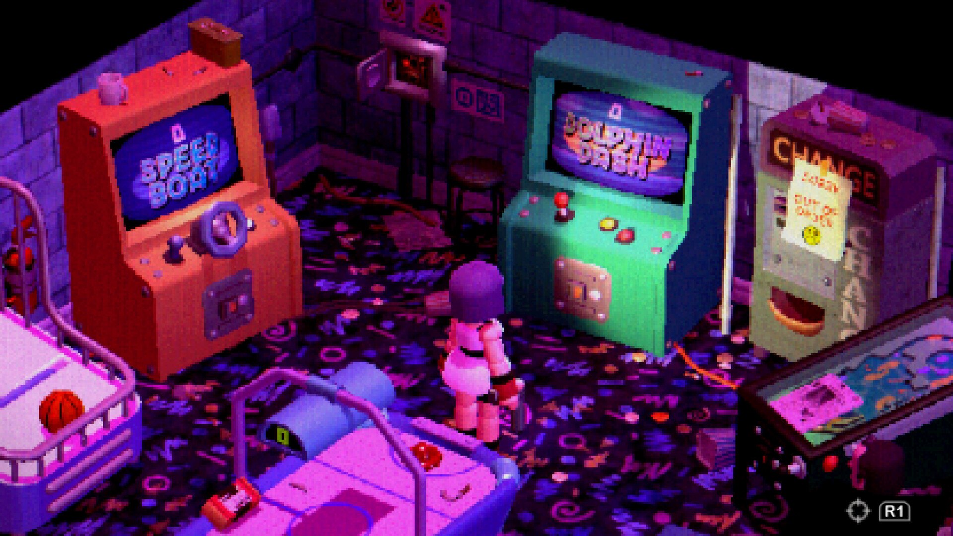 Crow Country – Spielhalle mit bunten Arcade-Automaten