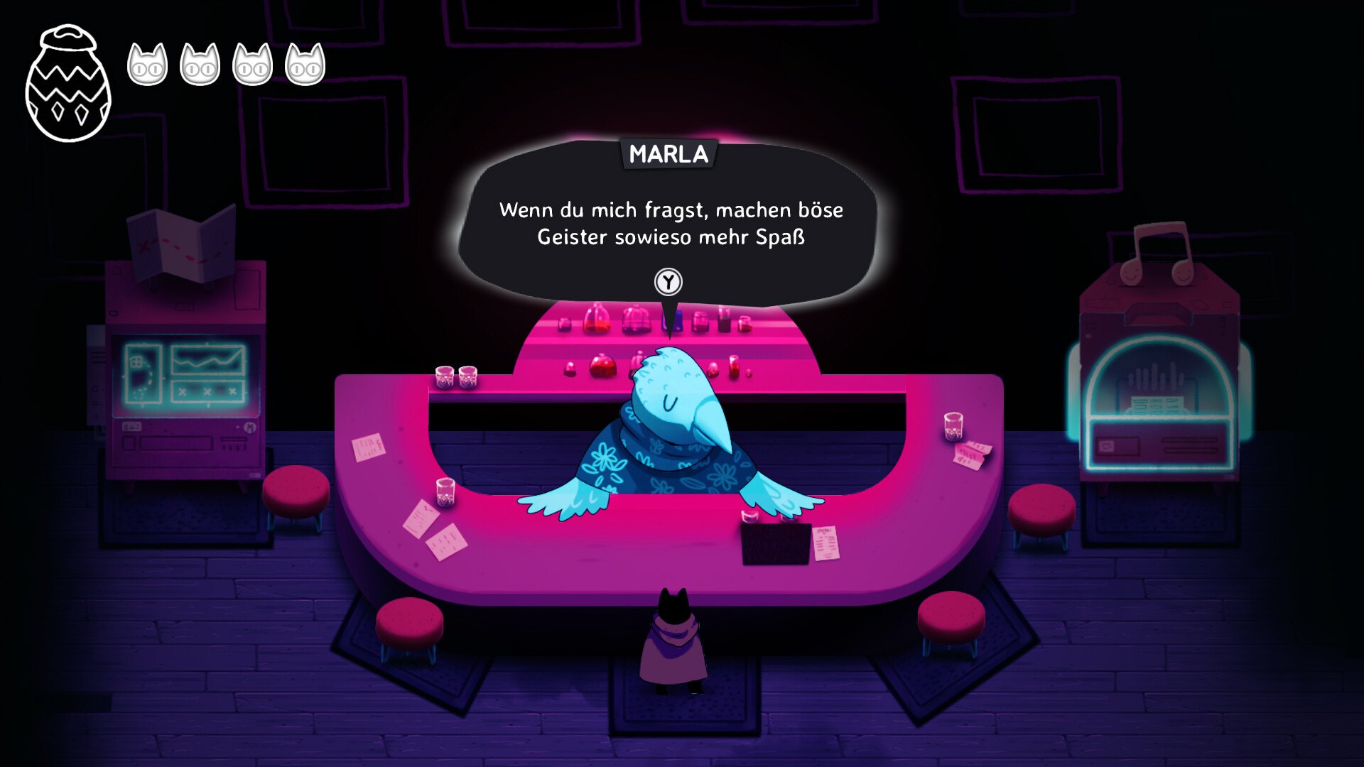 Crypt Custodian – Pinker Laden mit einer Geisterfigur