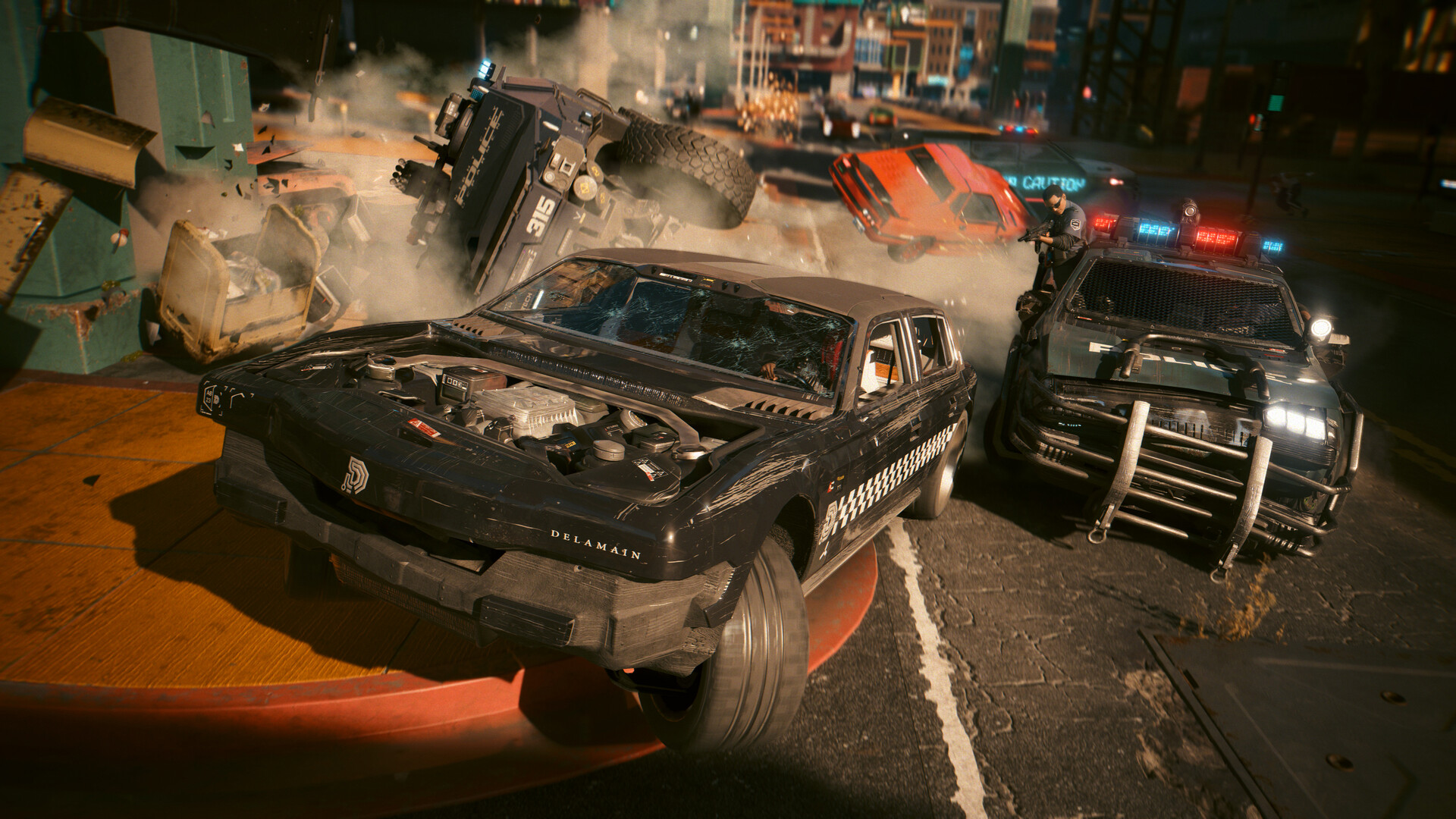 Cyberpunk 2077 – Kampfszene in Night City