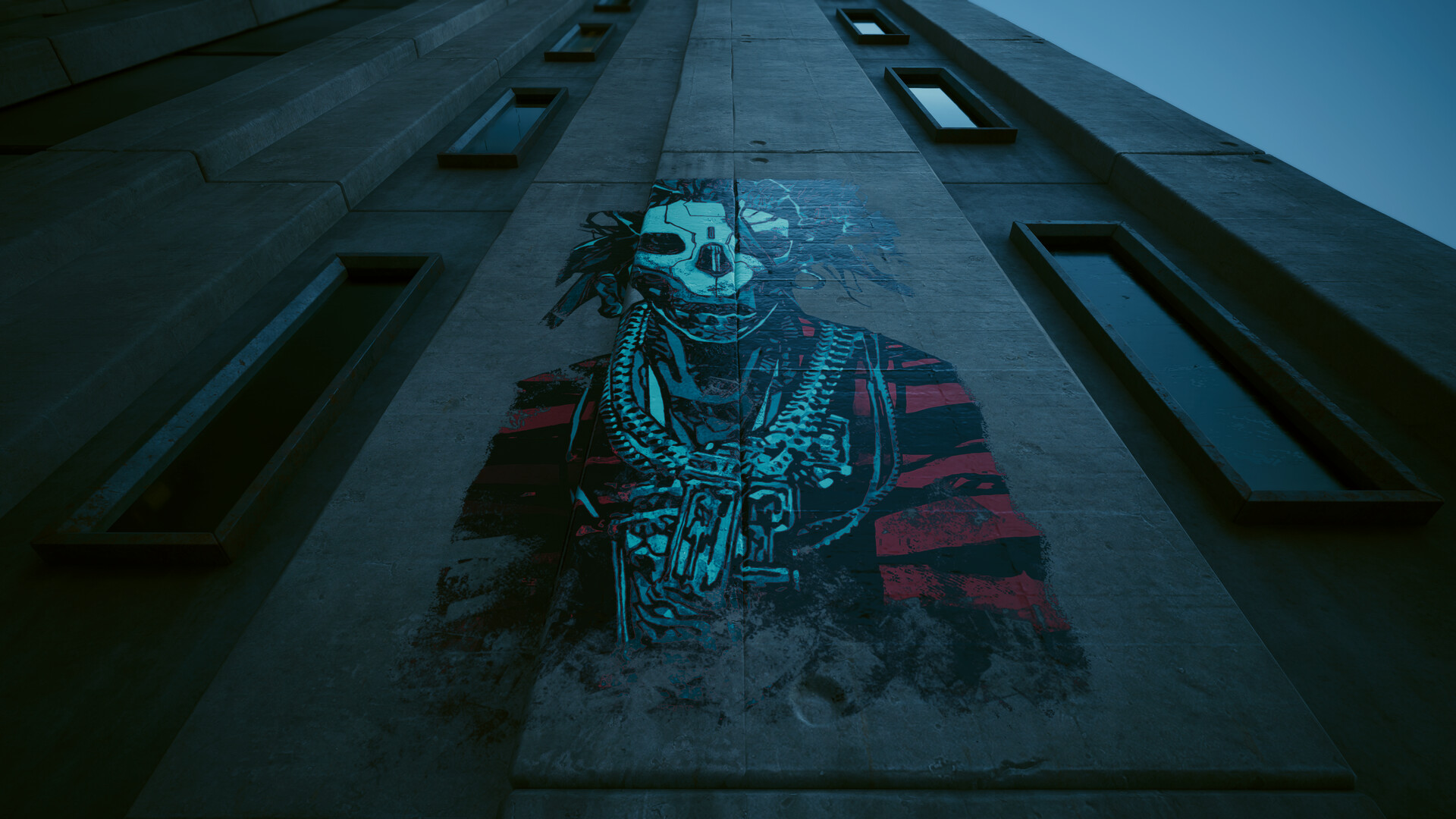 Cyberpunk 2077 – Riesiges Wandbild an einem Hochhaus