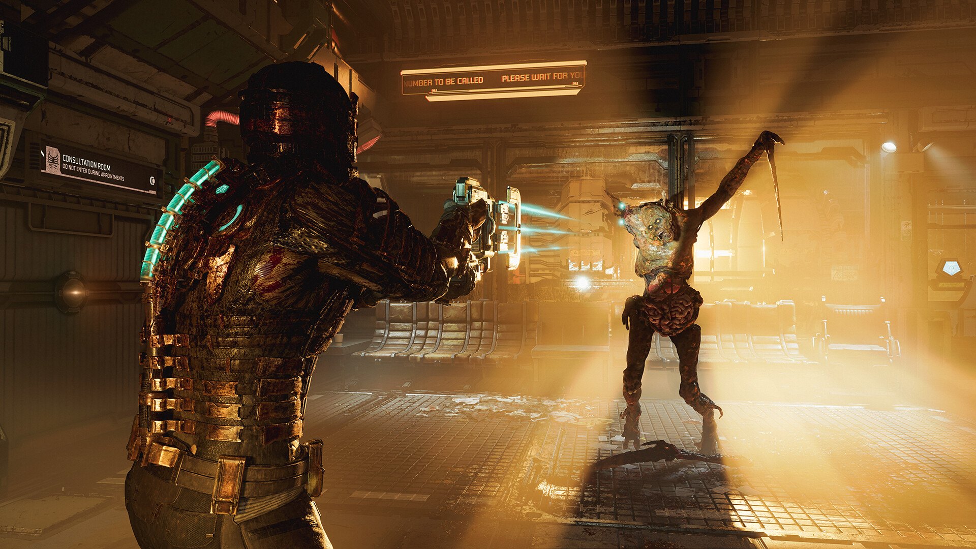 Dead Space – Isaac Clarke kämpft gegen einen Nekromorph
