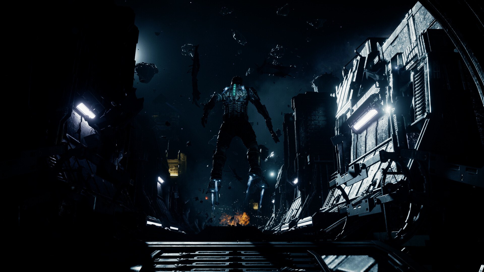 Dead Space – Isaac außen am Schiff im All