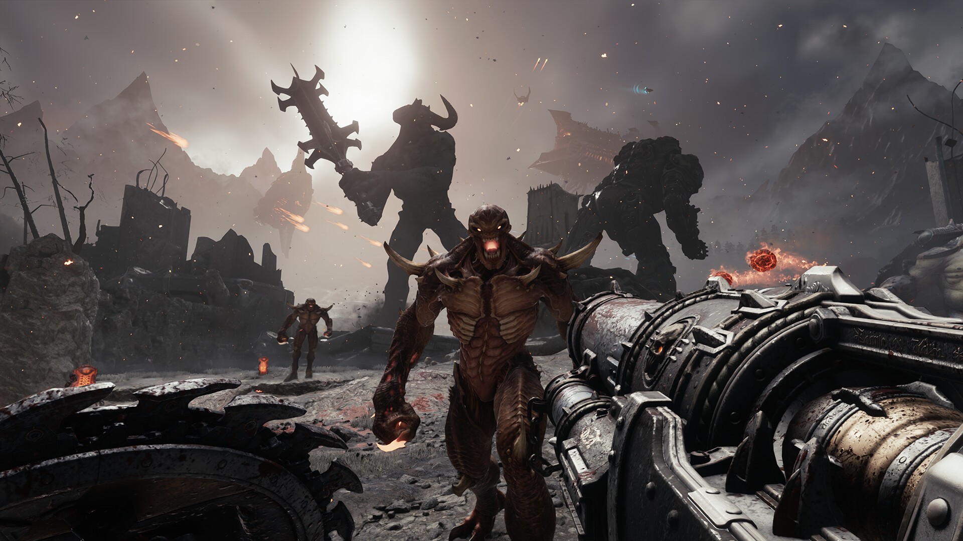 DOOM: The Dark Ages: Der Slayer kämpft mit einer schweren Waffe gegen Dämonen