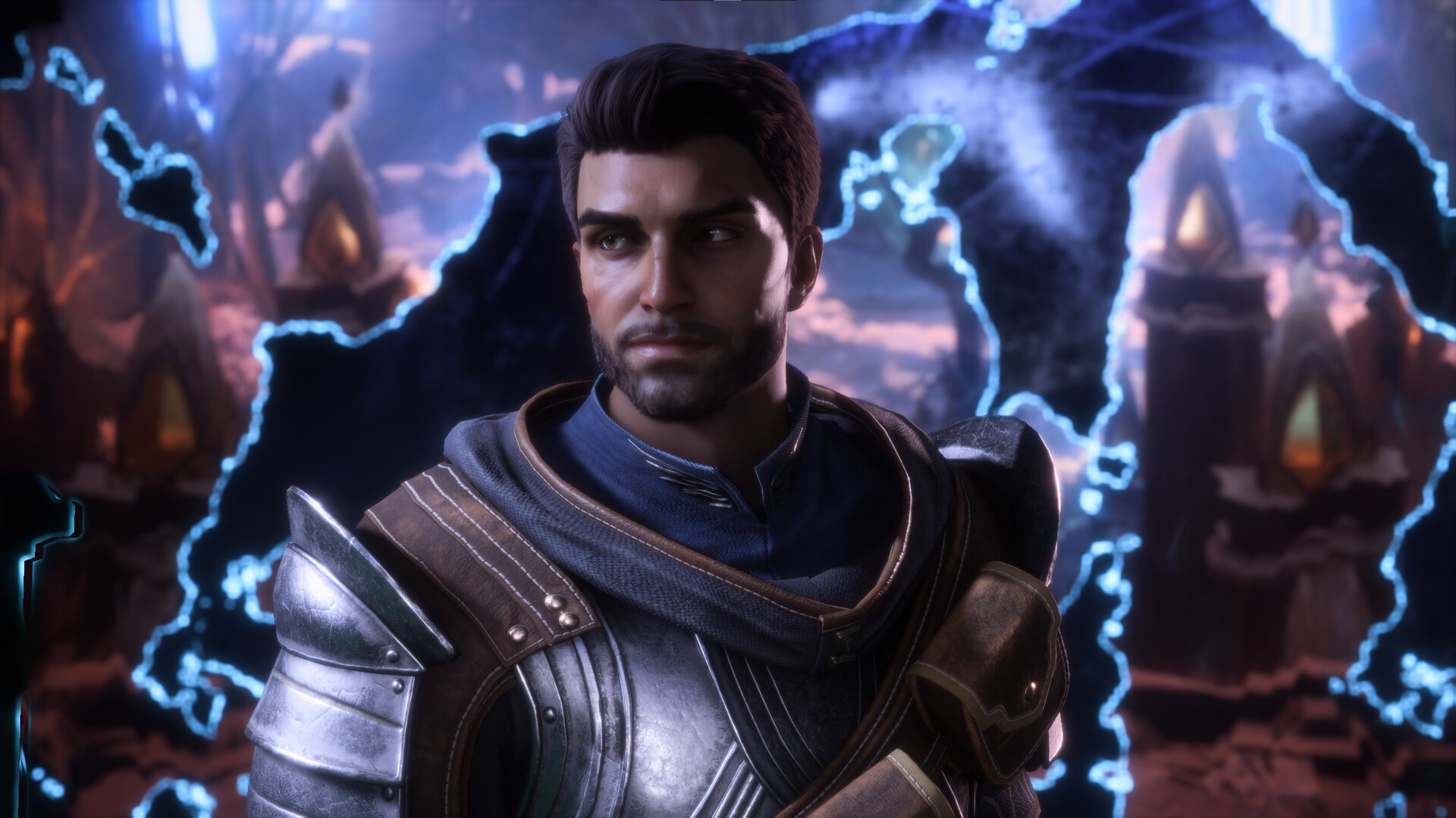 Dragon Age: The Veilguard Screenshot: Rook umgeben von magischen Blitzen