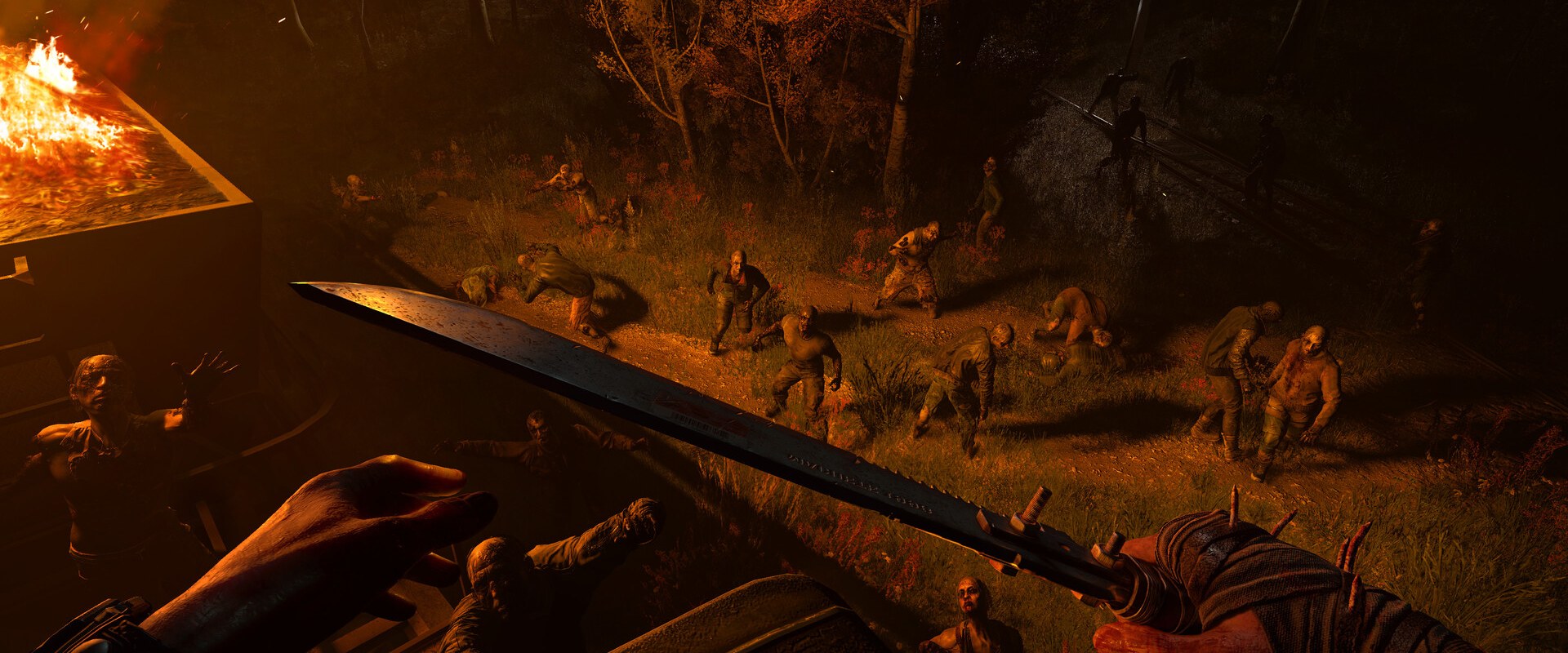 Dying Light: The Beast: Feuergefecht mit einem Gewehr in einem Industriegebiet