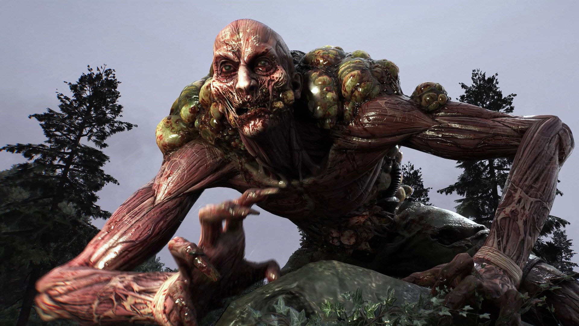 Dying Light: The Beast: Ein riesiger mutierter Zombie in einem Wald