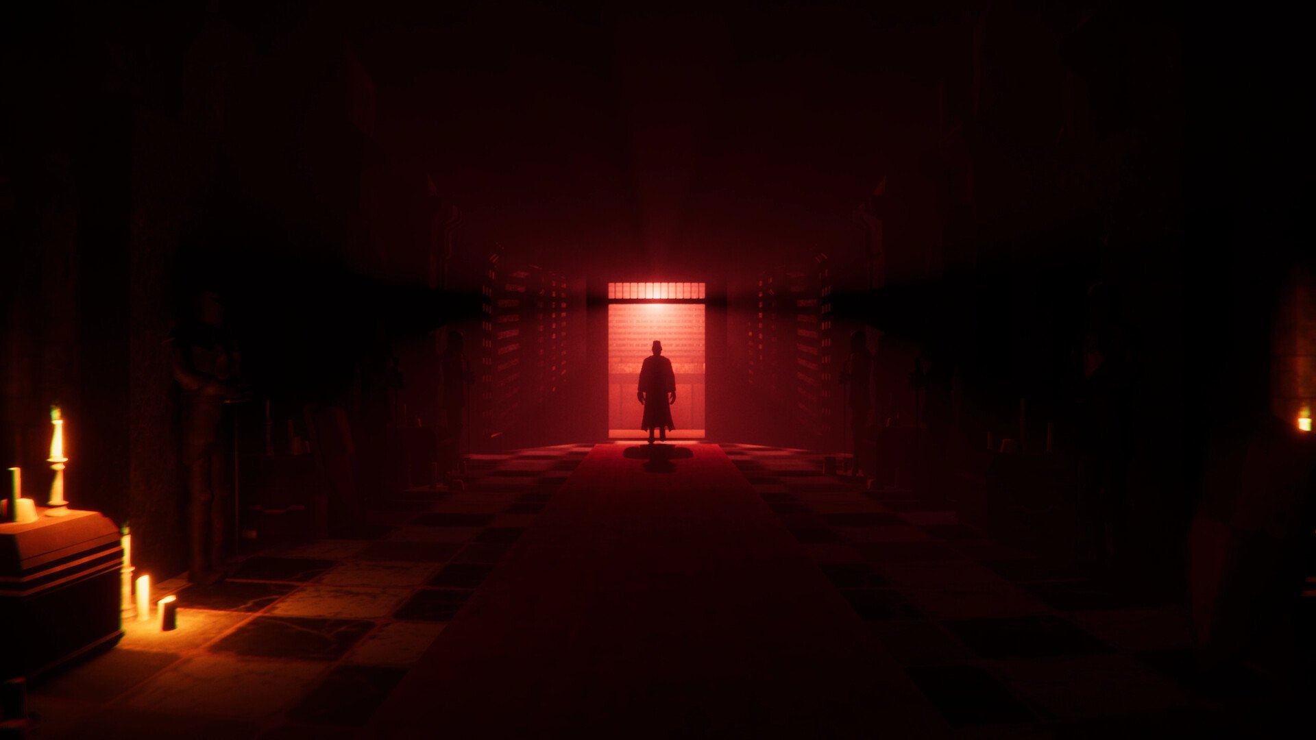 El Paso, Elsewhere – Roter Flur mit einer Figur