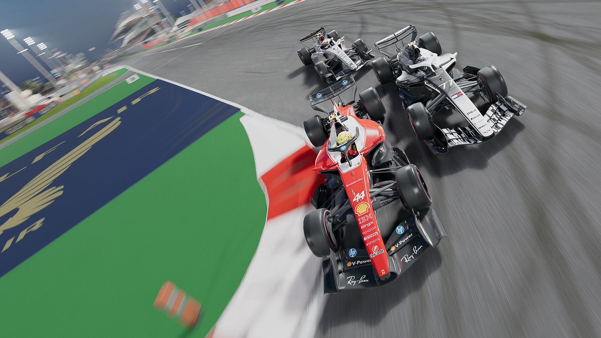F1 25 – Ferrari und Mercedes in einer Kurve