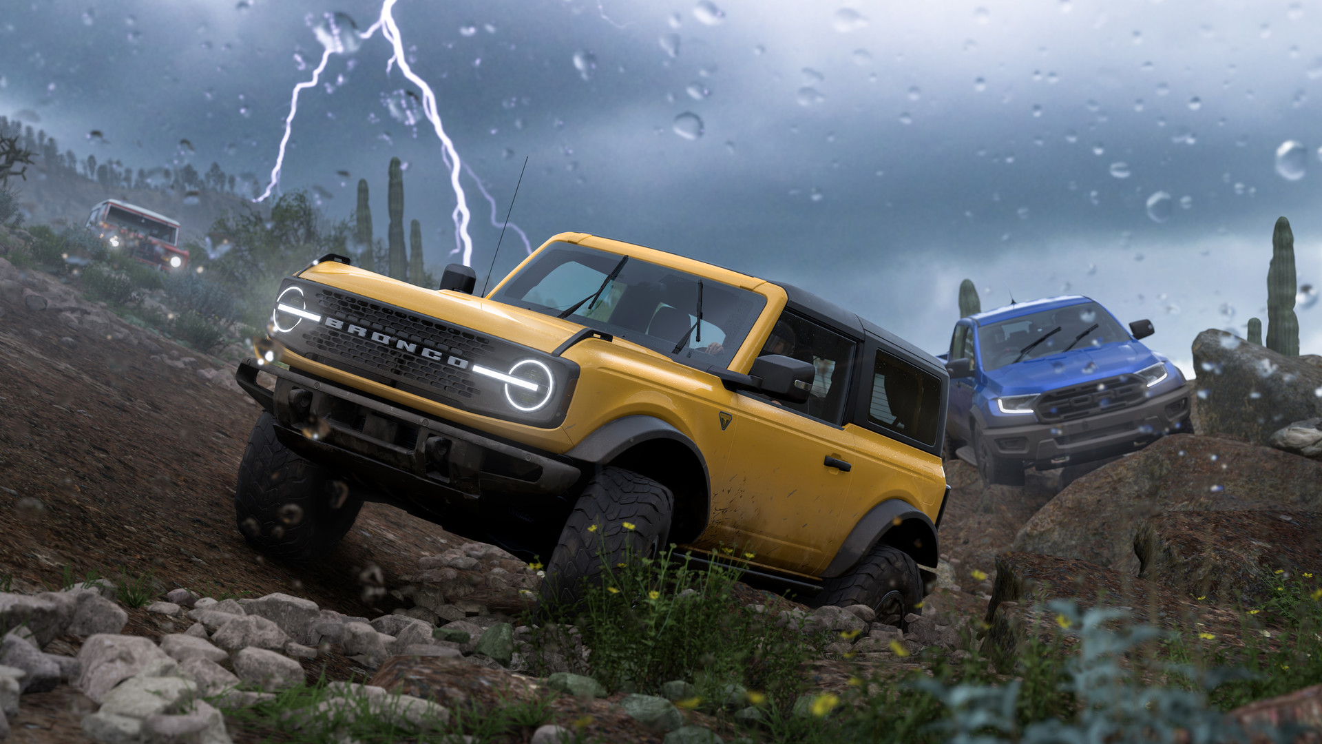 Forza Horizon 5 – Gelber Ford Bronco im Gewittersturm