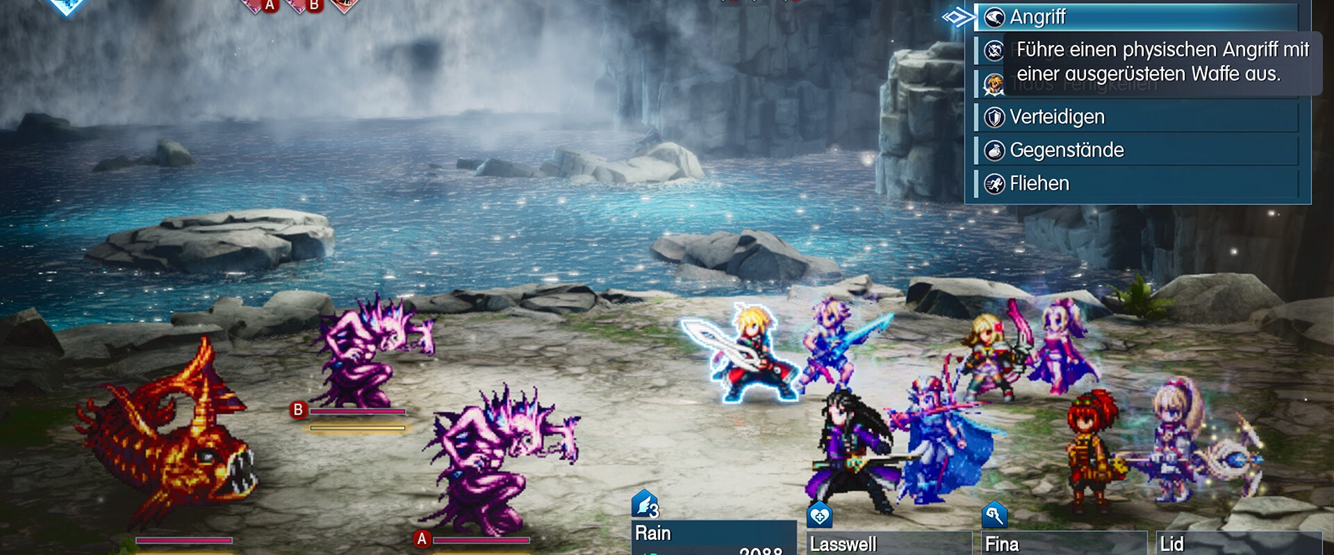 FINAL FANTASY RESONANCE: Rundenbasierter Kampf mit Befehlsmenü