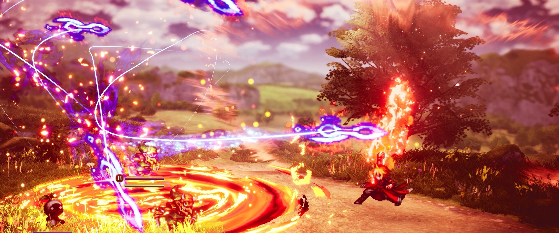 FINAL FANTASY RESONANCE: Spezialangriff mit Feuer- und Blitzeffekten