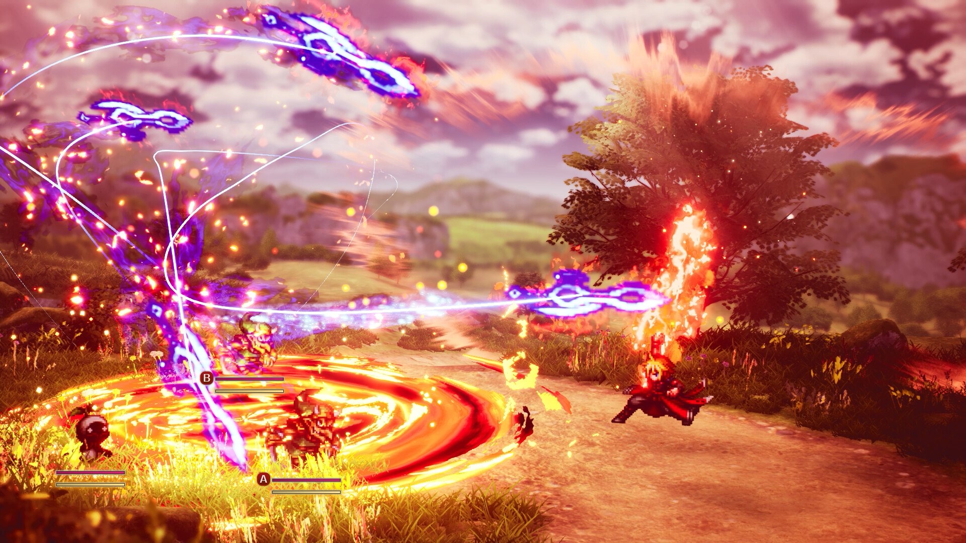 FINAL FANTASY RESONANCE: Spezialangriff mit Feuer- und Blitzeffekten