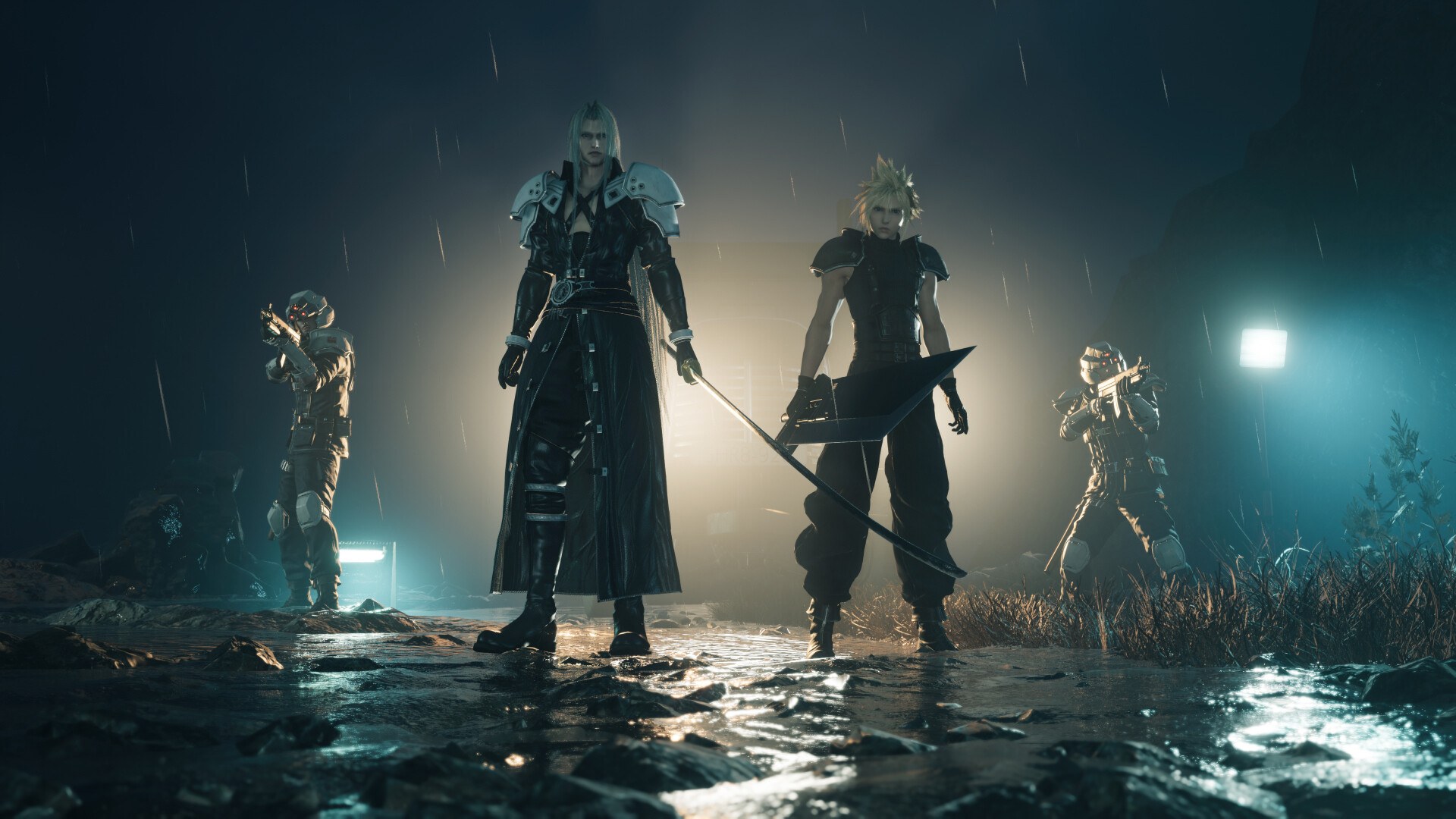 Final Fantasy VII Rebirth – Cloud und Sephiroth im Regen