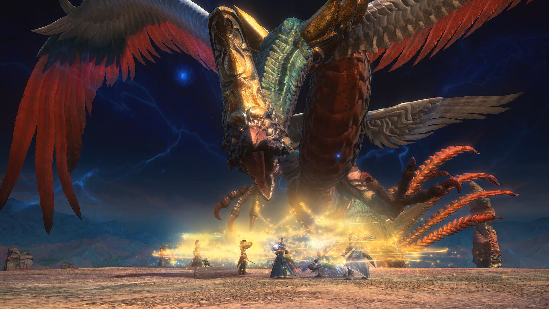 Final Fantasy XIV: Dawntrail – Kampf gegen einen riesigen Vogel