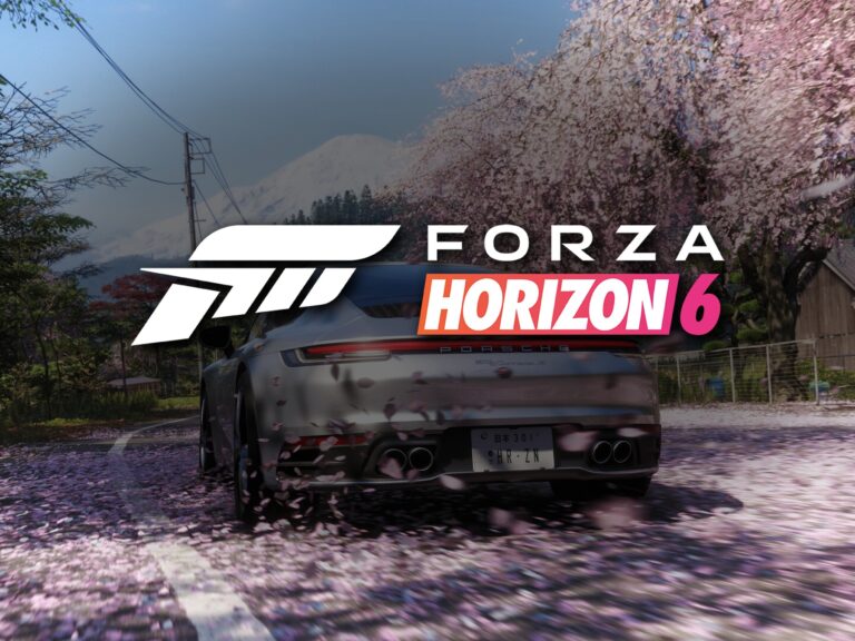 Forza Horizon 6: Spielszene mit offiziellem Logo