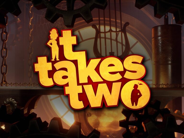 It Takes Two – Artikelbild mit Logo vor der Kuckucksuhr