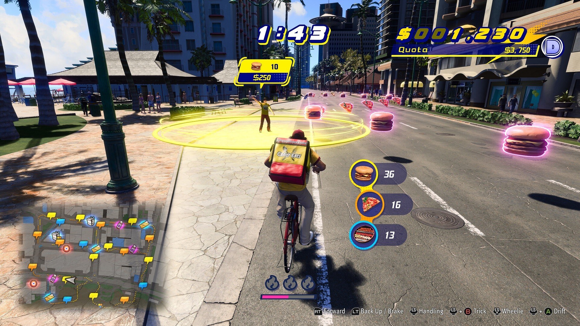 Like a Dragon: Infinite Wealth – Lieferdienst-Minispiel auf dem Fahrrad