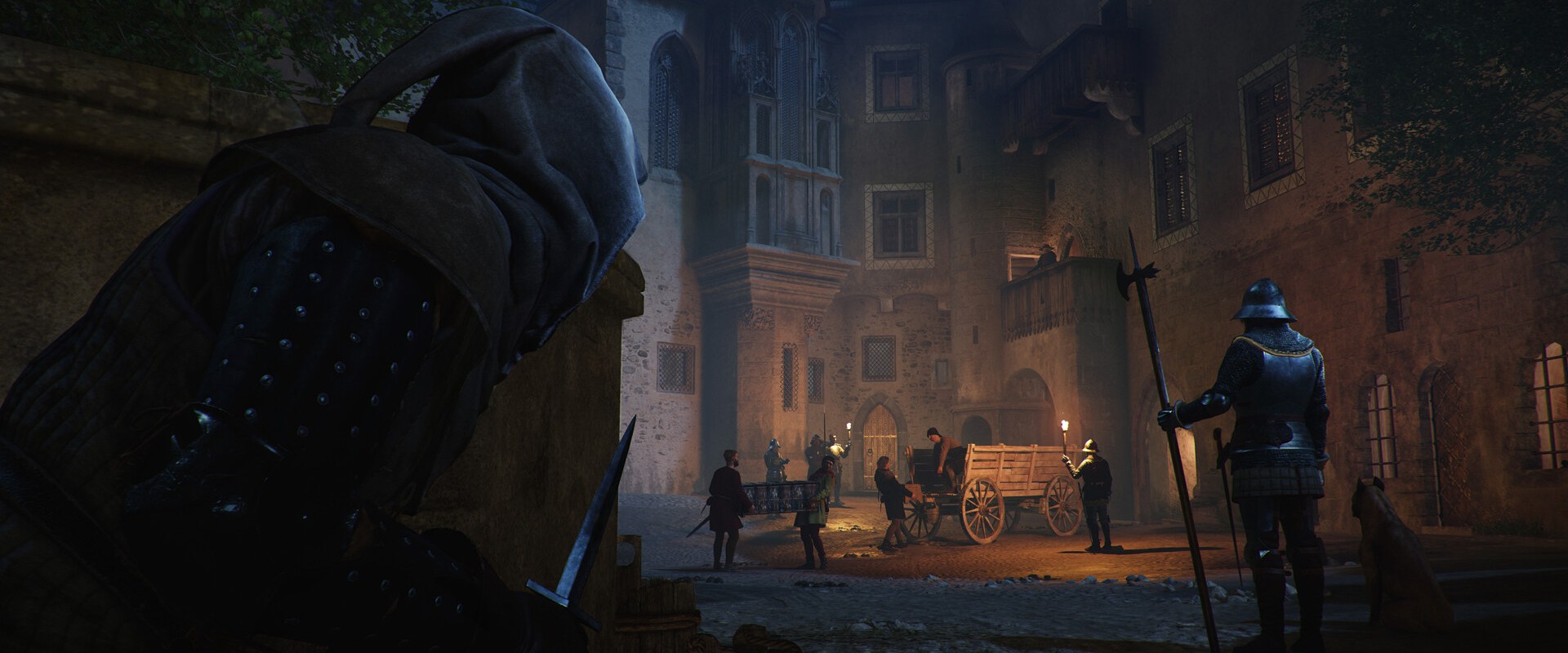 Kingdom Come: Deliverance II – Nächtliche Stadtgasse mit Wachen