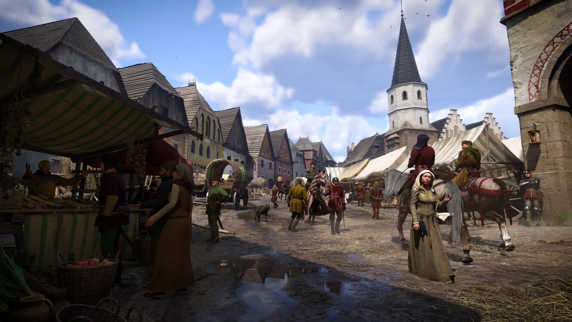Kingdom Come: Deliverance II Screenshot: Marktplatz der Stadt Kuttenberg