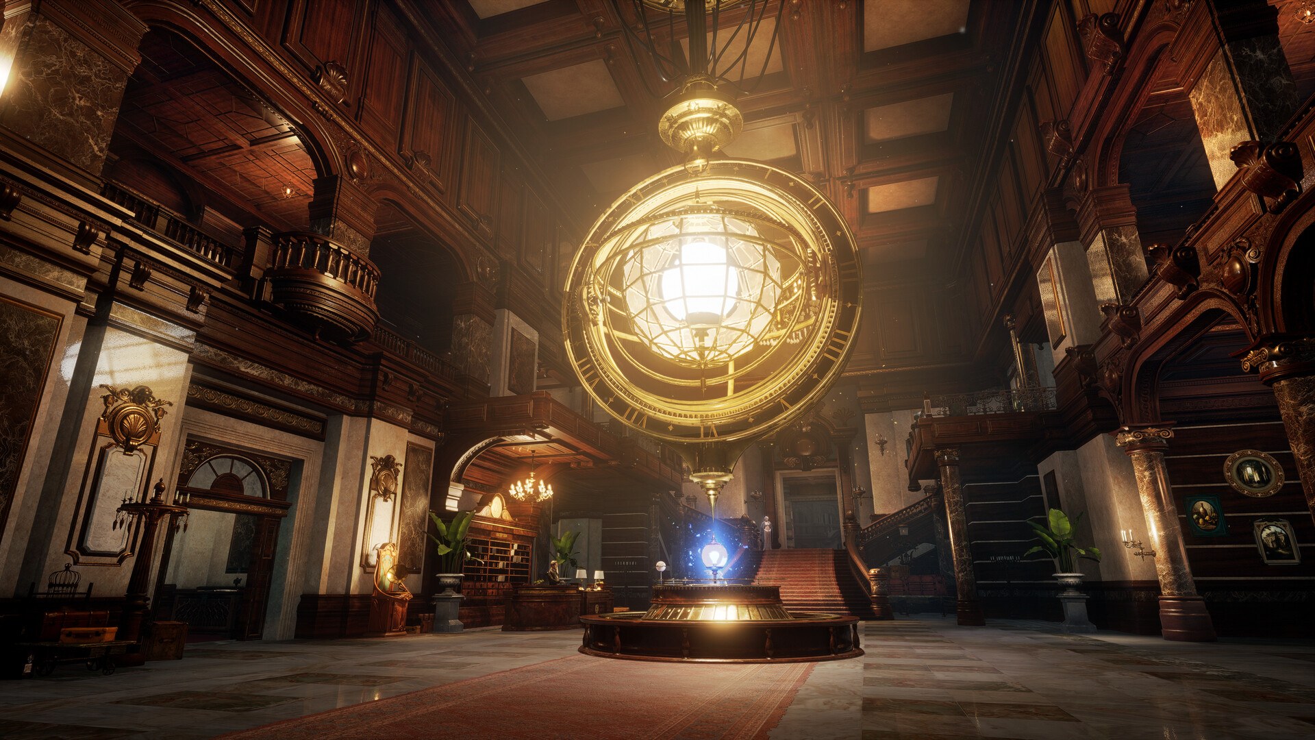 Lies of P: Die Lobby des Hotel Krat mit leuchtendem Stargazer