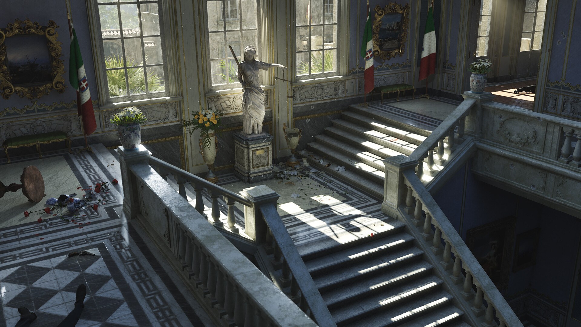 Mafia: The Old Country – Prunkvolle Eingangshalle mit Treppe