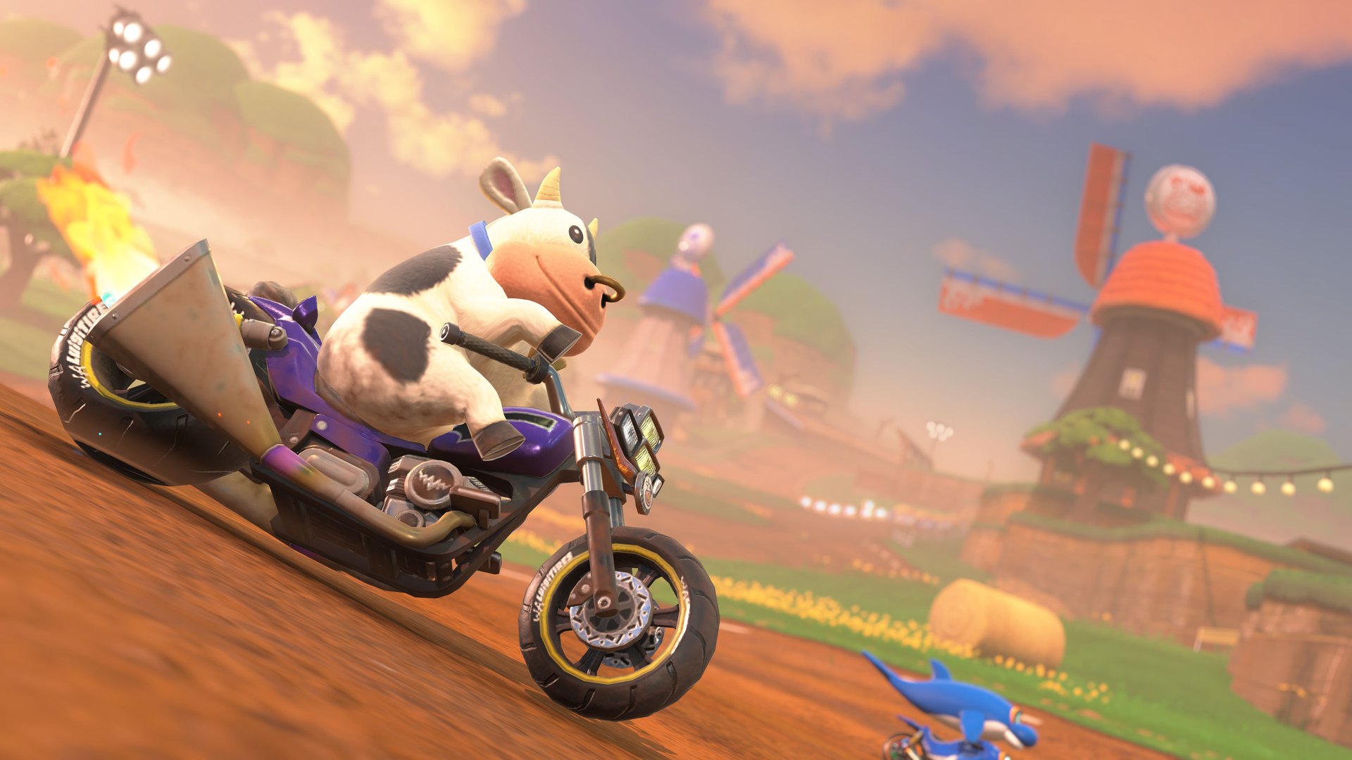 Mario Kart World – Kuh auf einem Motorrad